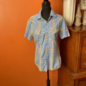 Salt Western Pearl Snap Short Sleeve Shirt. Size M